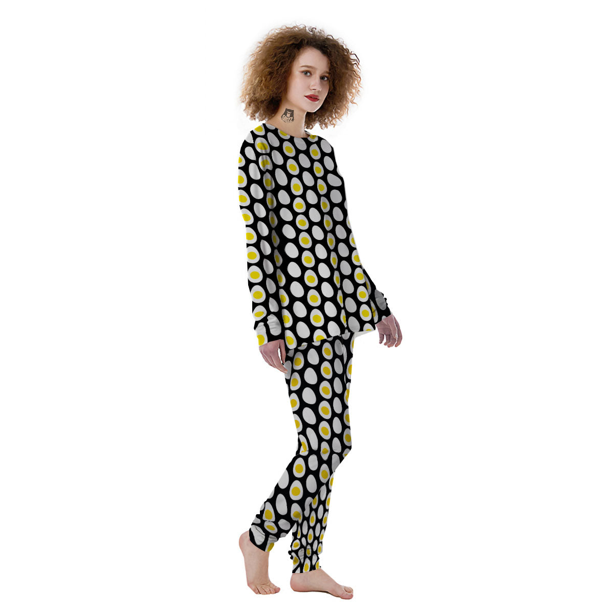 Yolk Egg Print Pattern Women's Pajamas-grizzshop