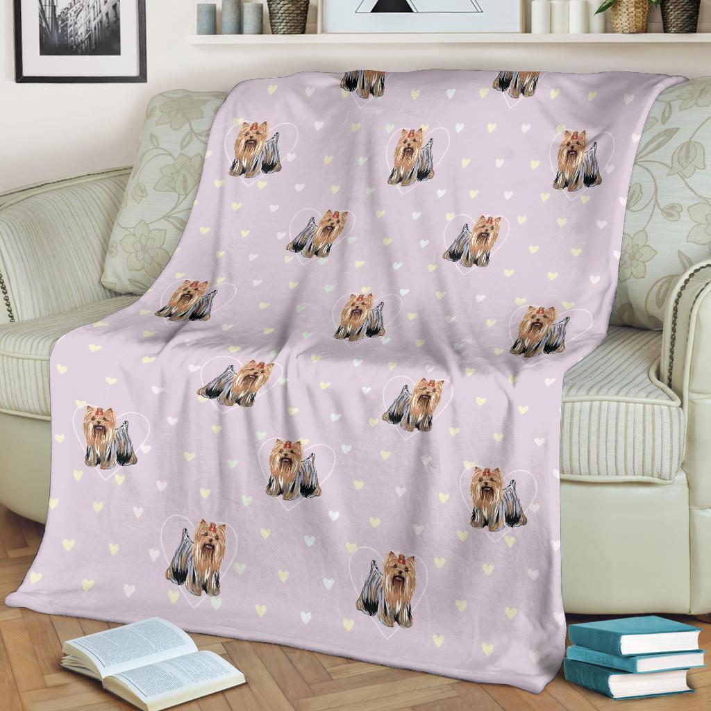 Yorkshire Terrier Dog Puppy Pattern Print Blanket-grizzshop