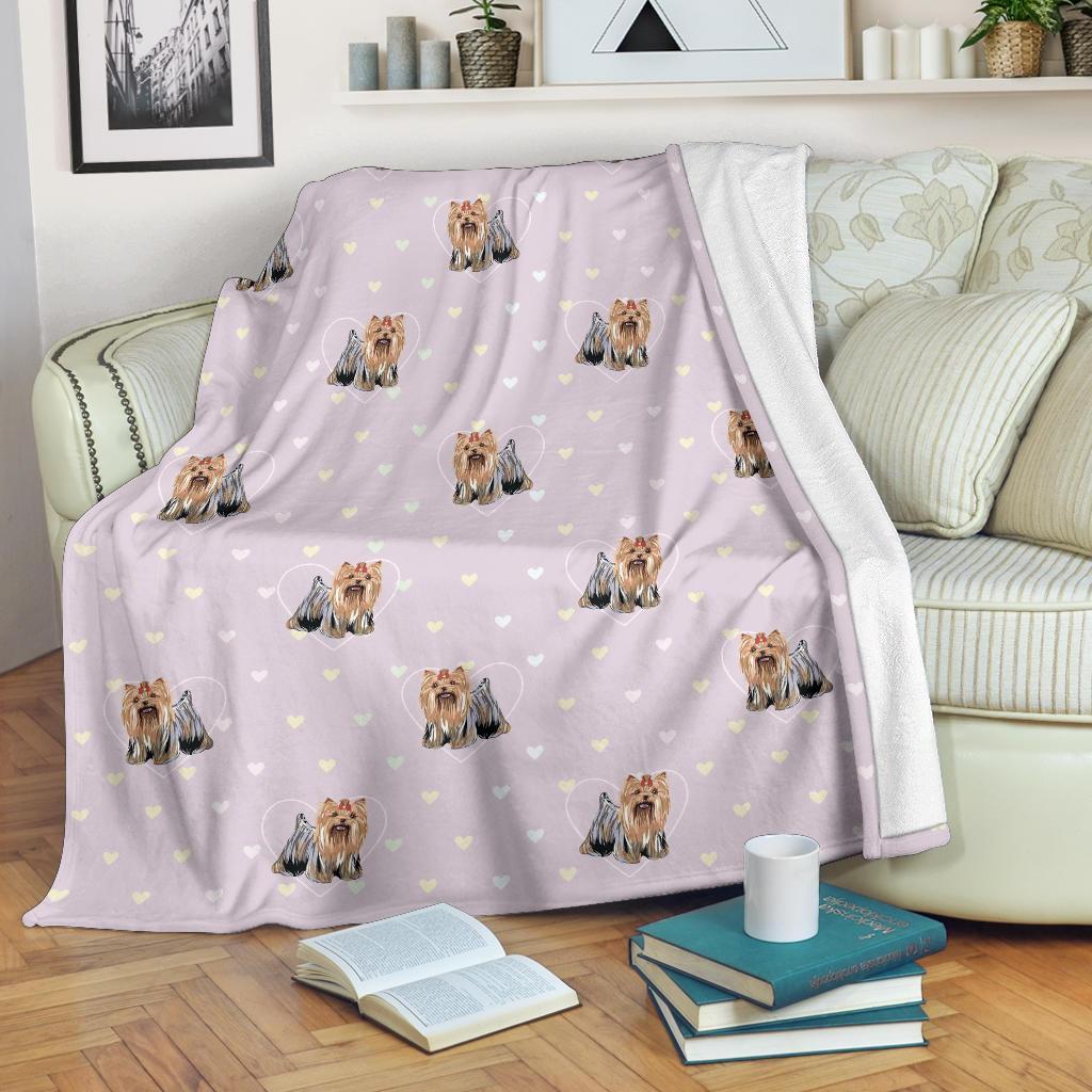 Yorkshire Terrier Dog Puppy Pattern Print Blanket-grizzshop