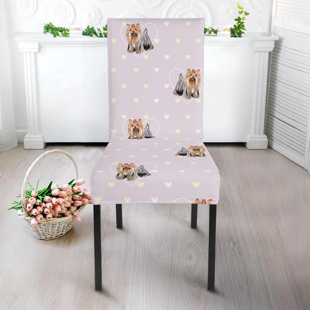 Yorkshire Terrier Dog Puppy Pattern Print Chair Cover-grizzshop