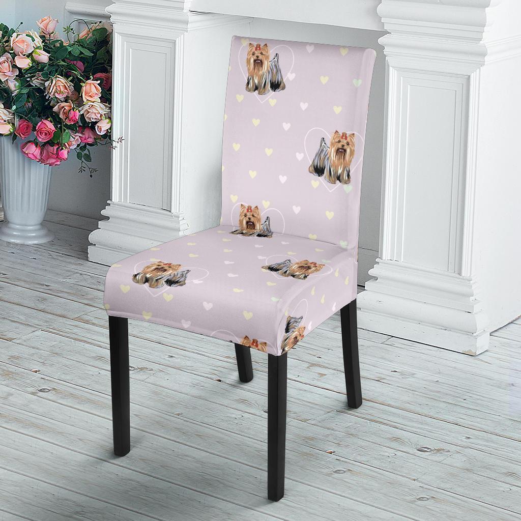 Yorkshire Terrier Dog Puppy Pattern Print Chair Cover-grizzshop