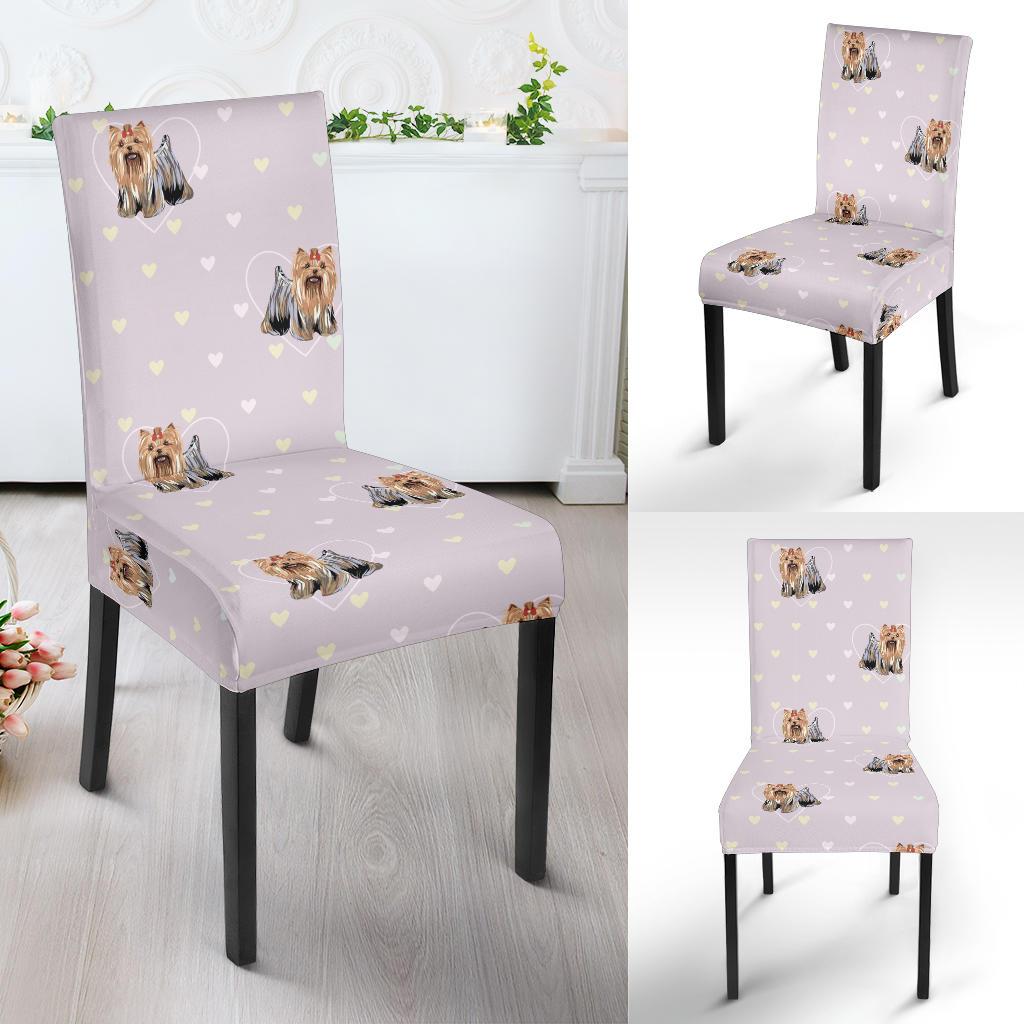 Yorkshire Terrier Dog Puppy Pattern Print Chair Cover-grizzshop