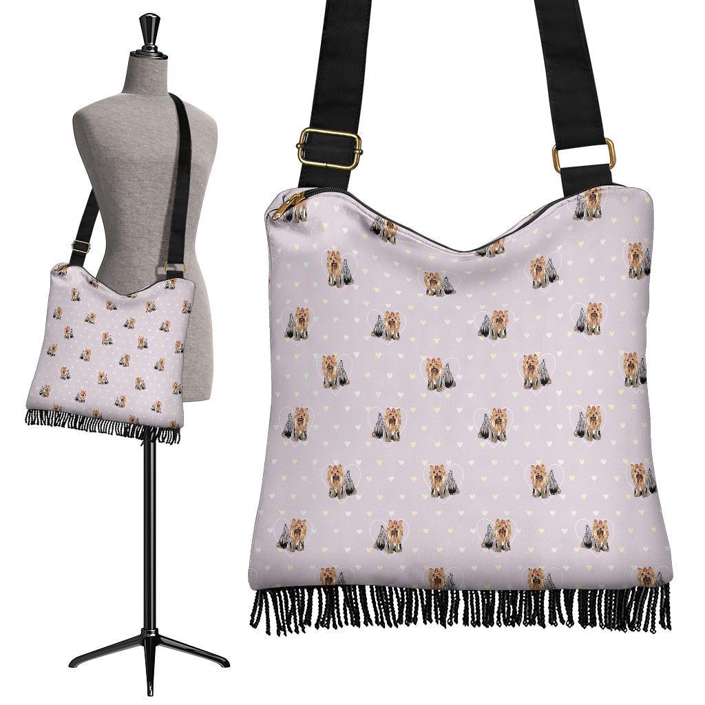 Yorkshire Terrier Dog Puppy Pattern Print Crossbody Bags-grizzshop