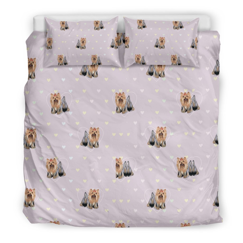 Yorkshire Terrier Dog Puppy Pattern Print Duvet Cover Bedding Set-grizzshop