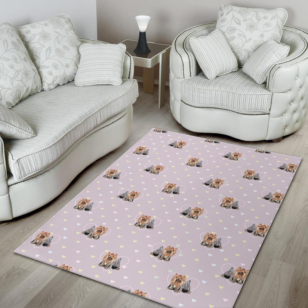 Yorkshire Terrier Dog Puppy Pattern Print Floor Mat-grizzshop