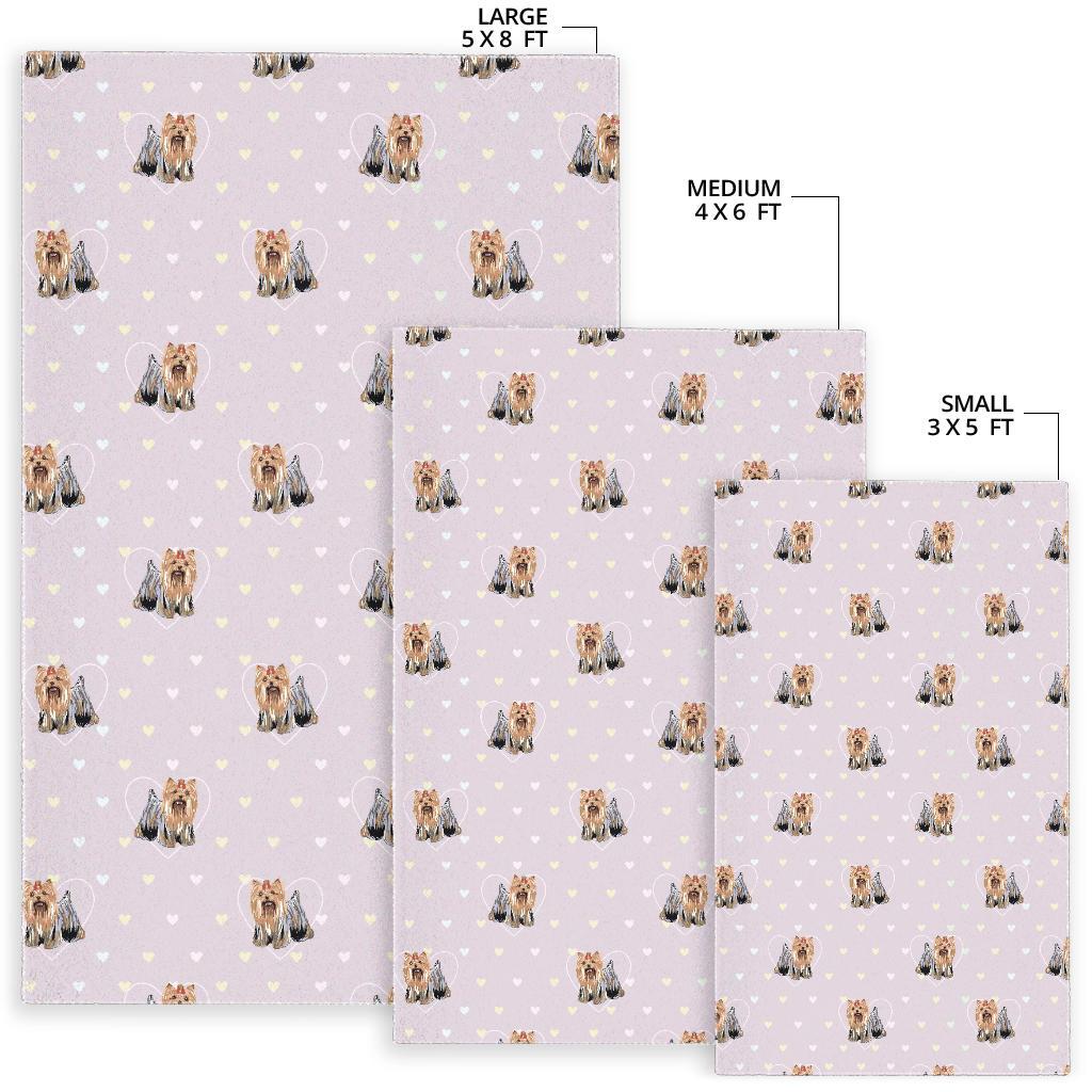 Yorkshire Terrier Dog Puppy Pattern Print Floor Mat-grizzshop