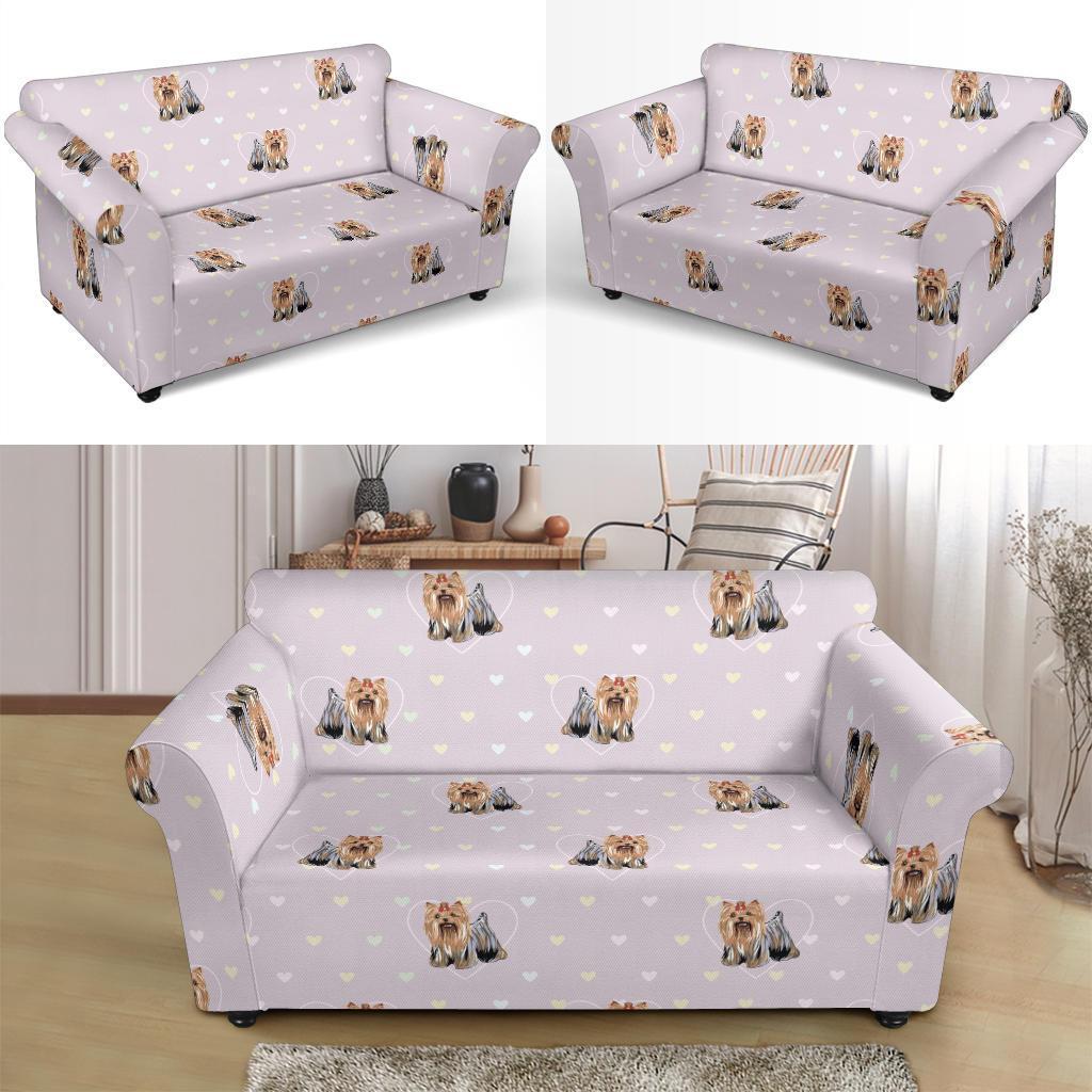 Yorkshire Terrier Dog Puppy Pattern Print Loveseat Cover-grizzshop