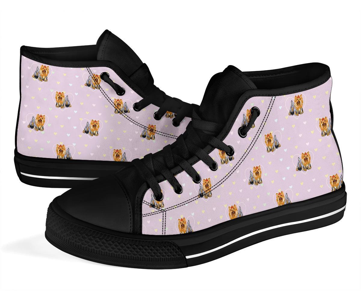 Yorkshire Terrier Dog Puppy Pattern Print Men Women's High Top Shoes-grizzshop