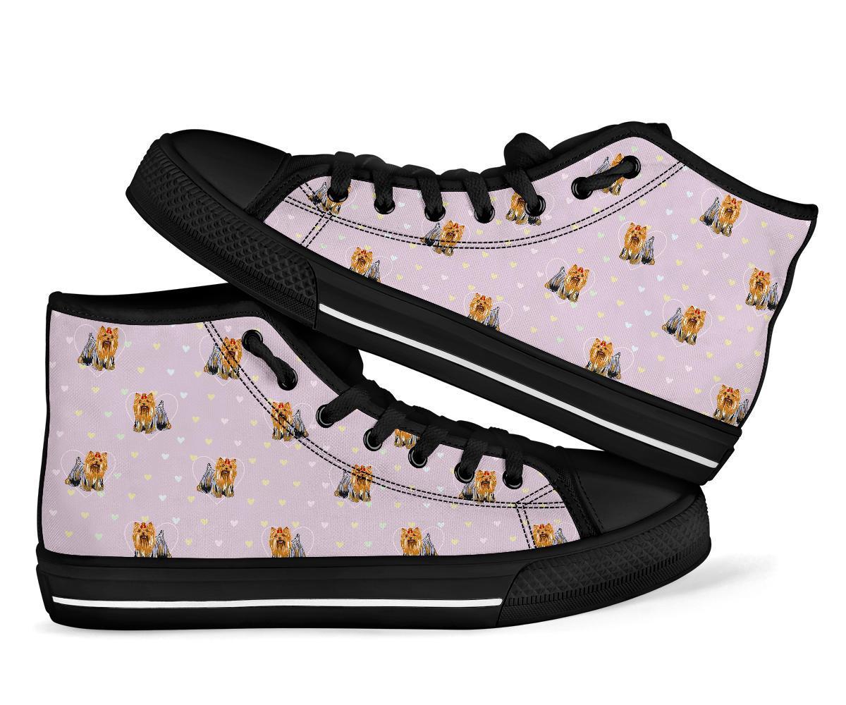Yorkshire Terrier Dog Puppy Pattern Print Men Women's High Top Shoes-grizzshop