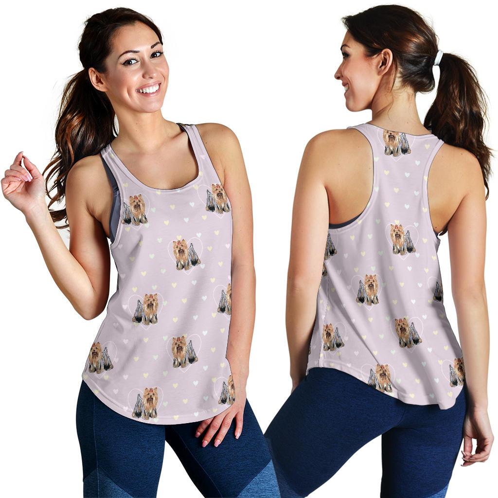 Yorkshire Terrier Dog Puppy Pattern Print Racerback Tank Tops-grizzshop