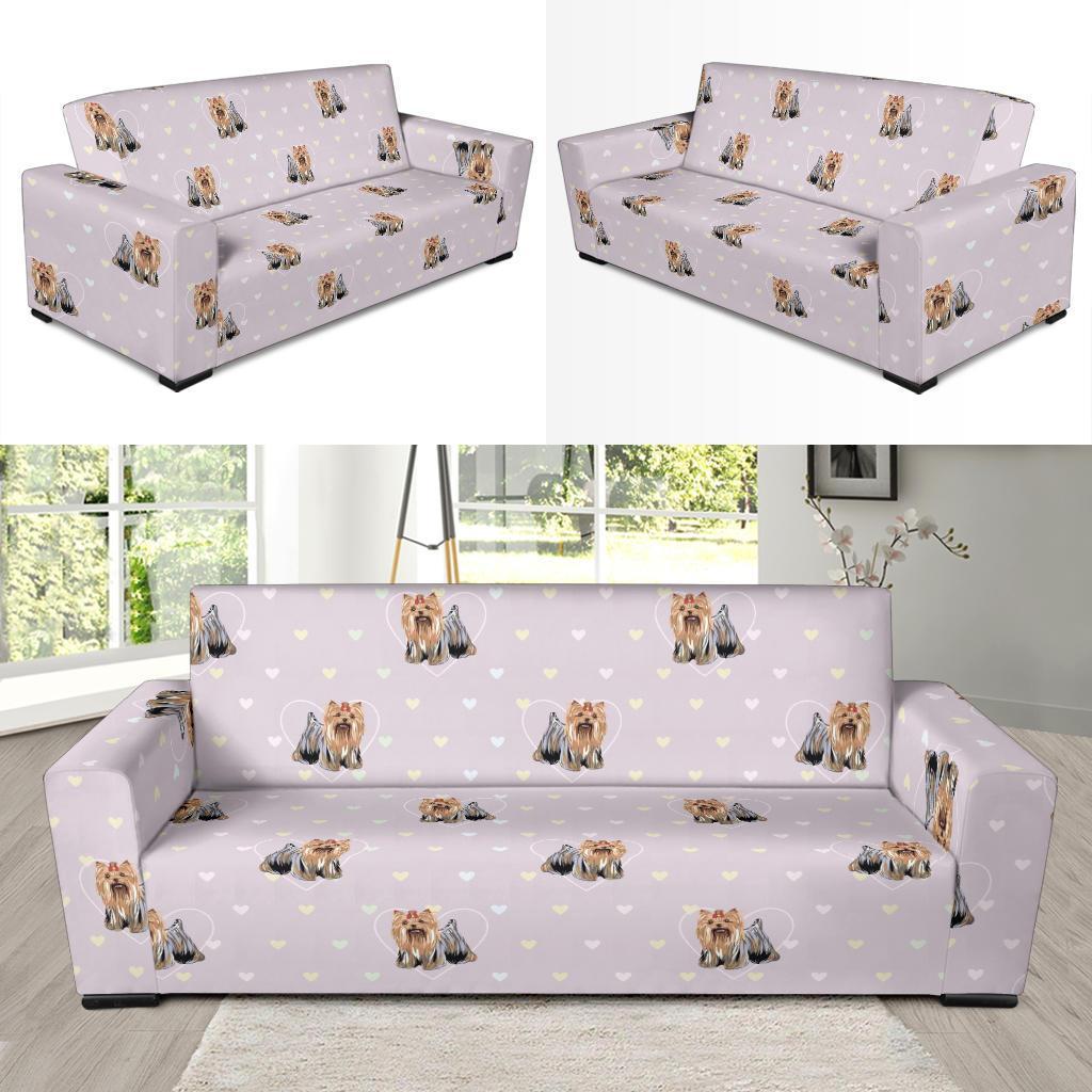 Yorkshire Terrier Dog Puppy Pattern Print Sofa Covers-grizzshop