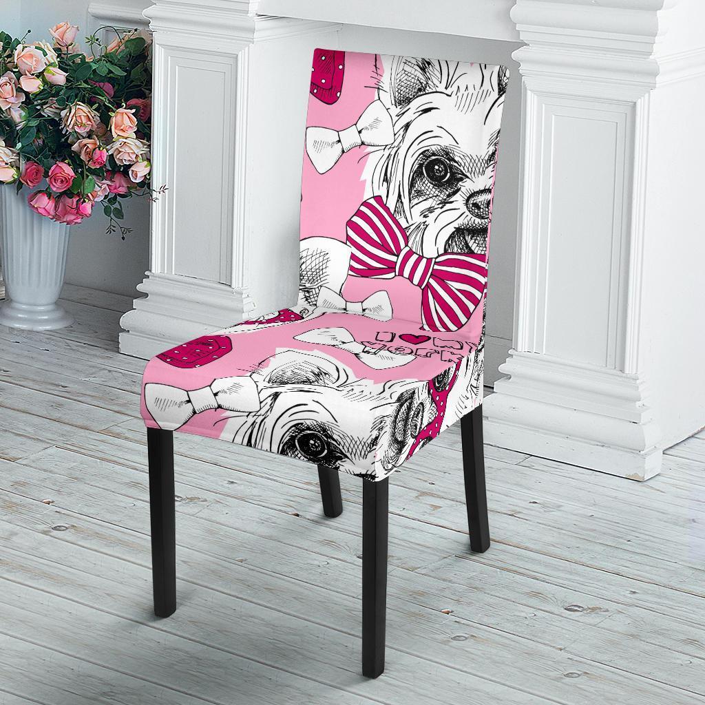 Yorkshire Terrier Dog Puppy Print Pattern Chair Cover-grizzshop
