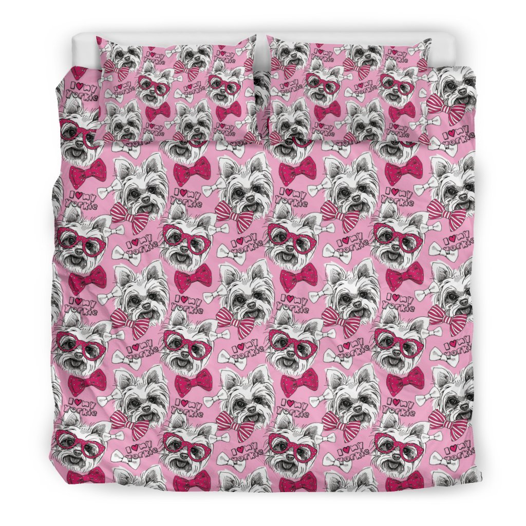 Yorkshire Terrier Dog Puppy Print Pattern Duvet Cover Bedding Set-grizzshop