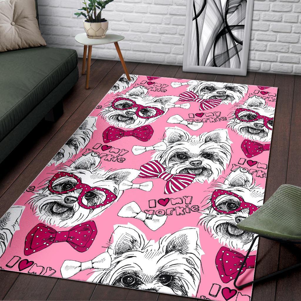 Yorkshire Terrier Dog Puppy Print Pattern Floor Mat-grizzshop