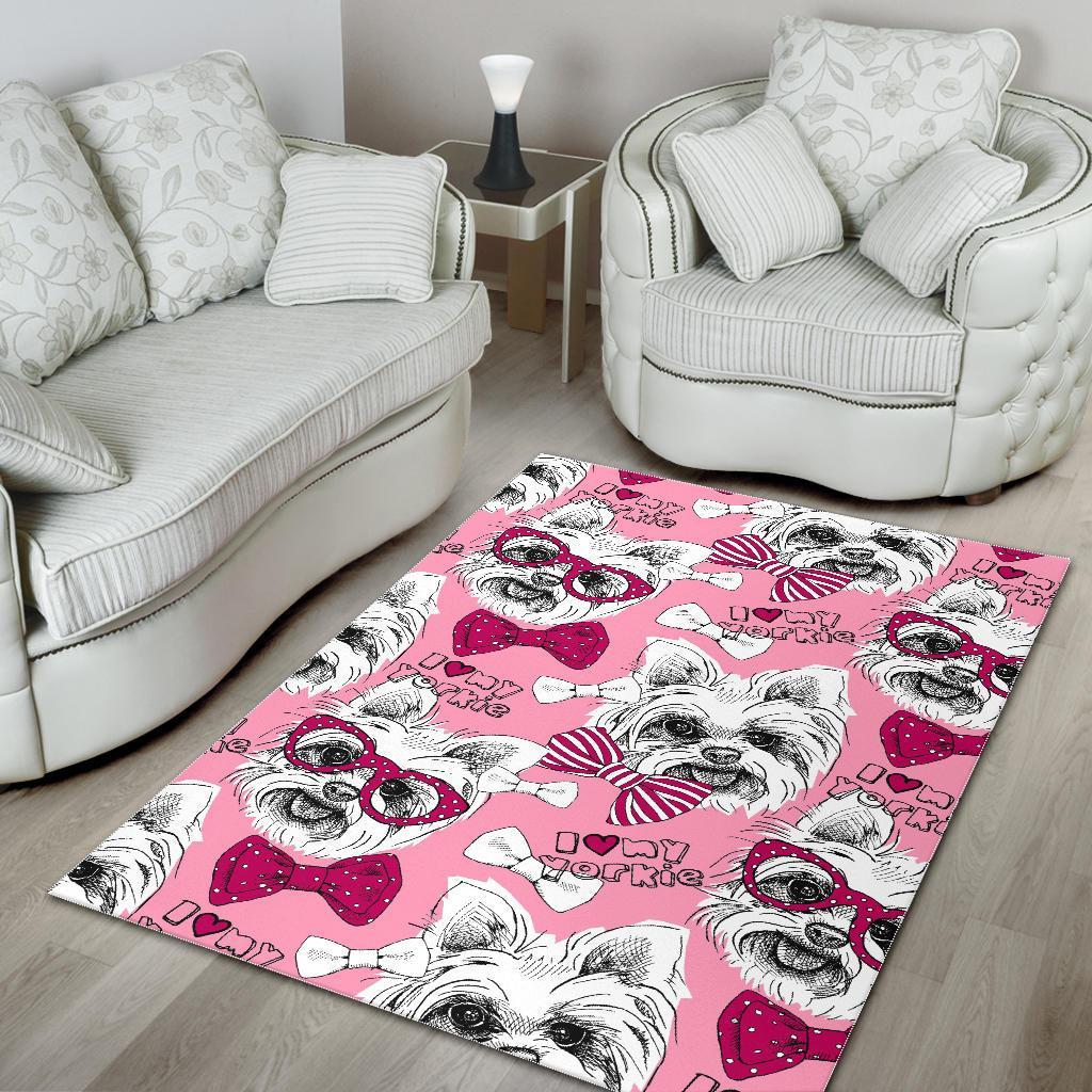 Yorkshire Terrier Dog Puppy Print Pattern Floor Mat-grizzshop