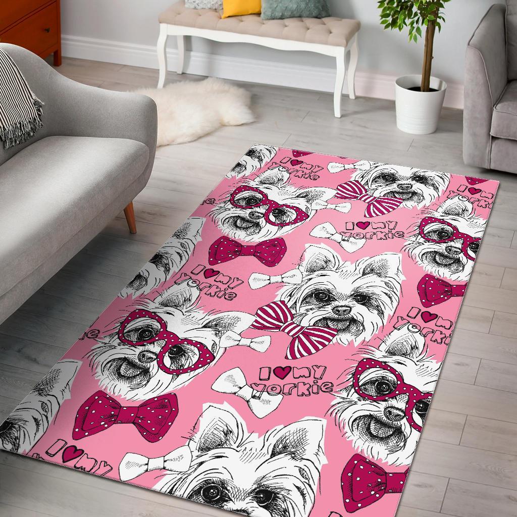 Yorkshire Terrier Dog Puppy Print Pattern Floor Mat-grizzshop
