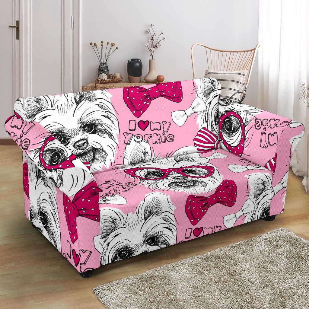 Yorkshire Terrier Dog Puppy Print Pattern Loveseat Cover-grizzshop