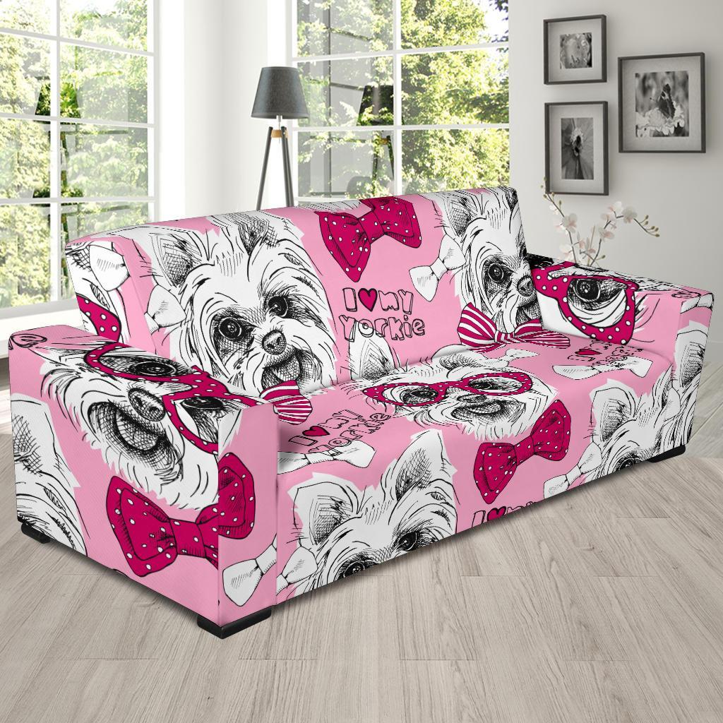 Yorkshire Terrier Dog Puppy Print Pattern Sofa Covers-grizzshop