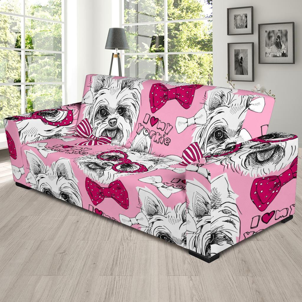 Yorkshire Terrier Dog Puppy Print Pattern Sofa Covers-grizzshop