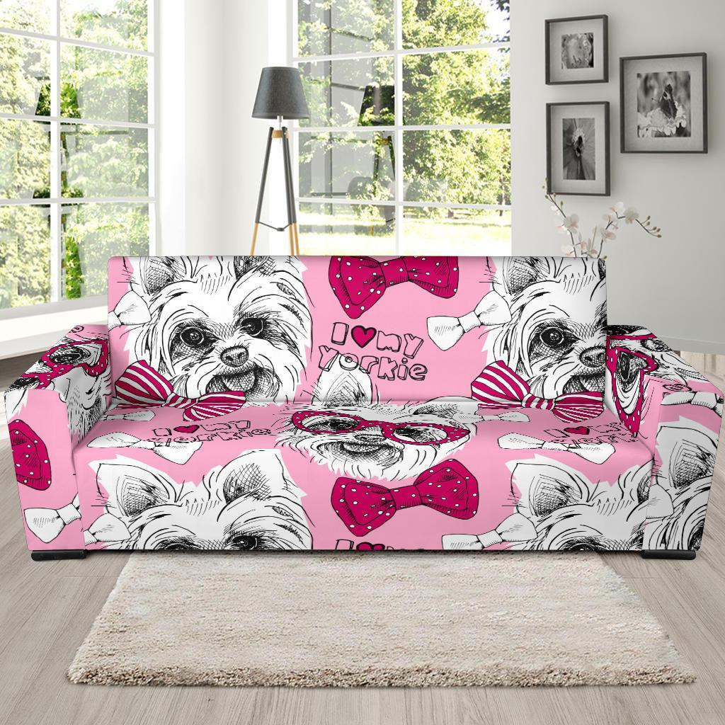 Yorkshire Terrier Dog Puppy Print Pattern Sofa Covers-grizzshop