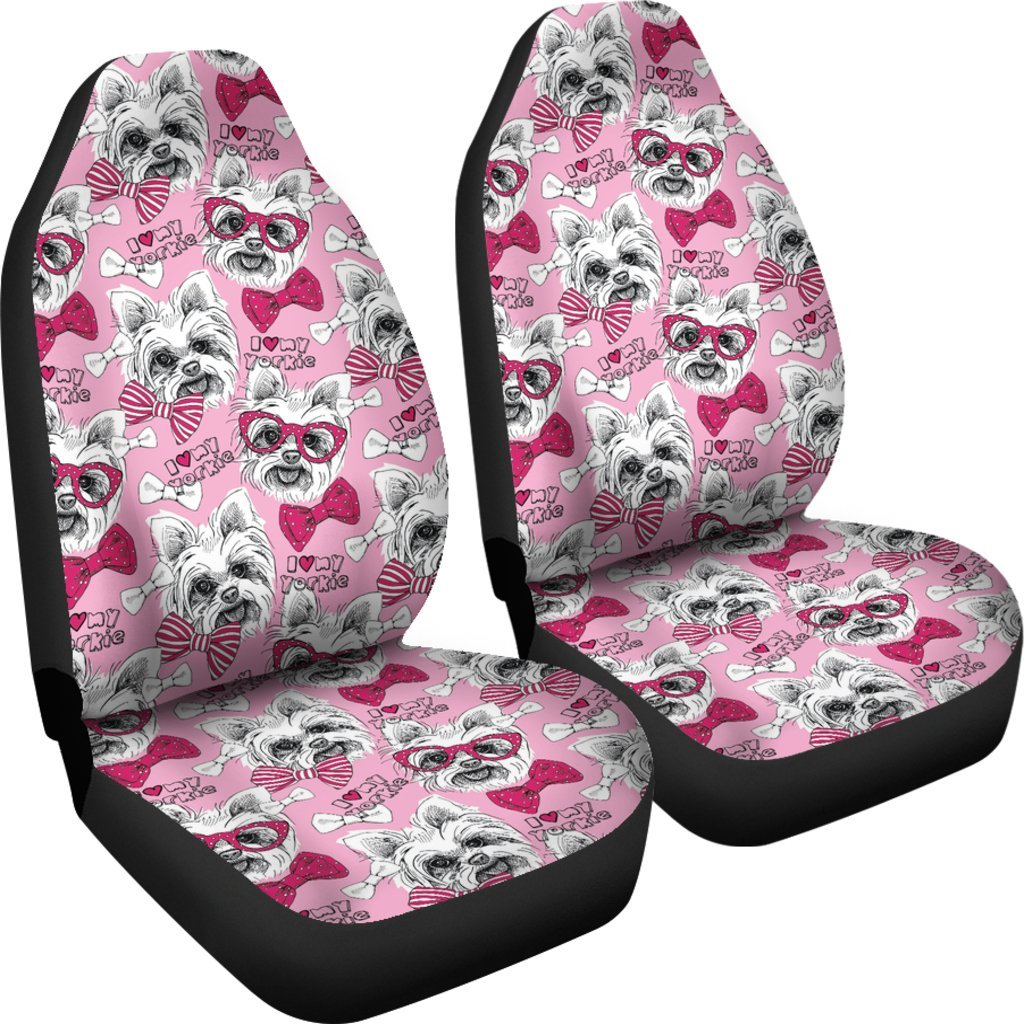 Yorkshire Terrier Dog Puppy Print Pattern Universal Fit Car Seat Cover-grizzshop