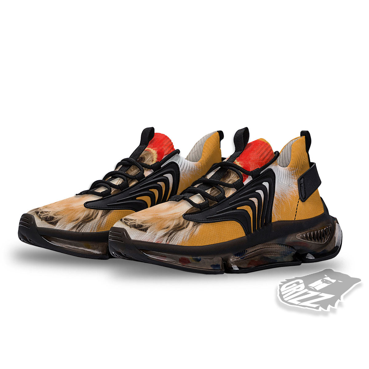 Yorkshire Terrier Red Cap Print Black Gym Shoes-grizzshop