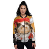 Yorkshire Terrier Red Cap Print Women's Bomber Jacket-grizzshop