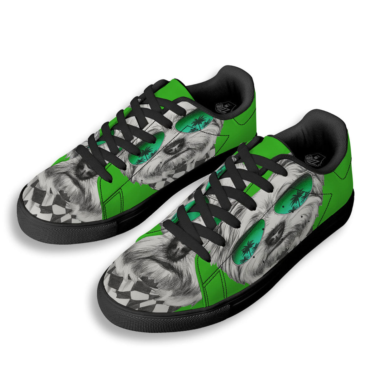 Yorkshire Terrier Sunglasses Print Black Low Top Sneakers-grizzshop