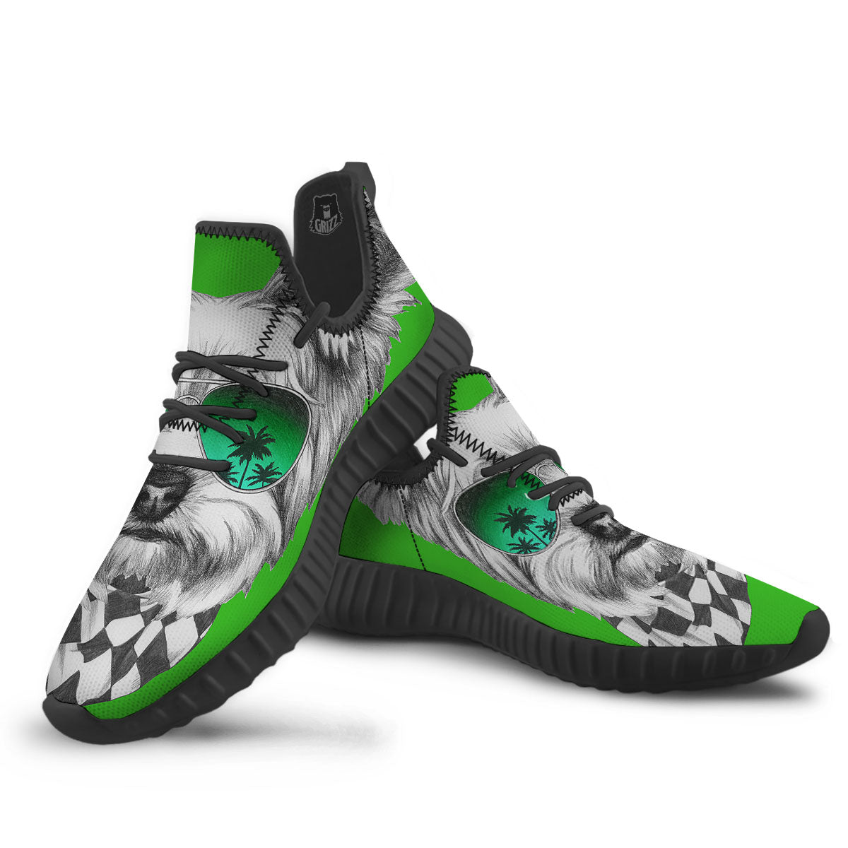 Yorkshire Terrier Sunglasses Print Black Walking Shoes-grizzshop