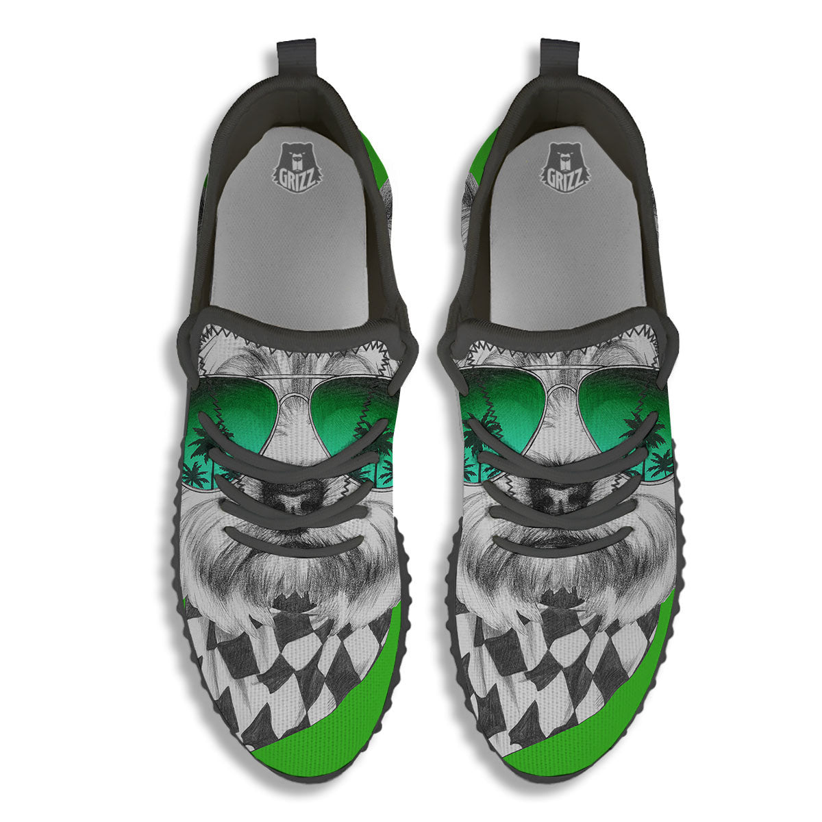 Yorkshire Terrier Sunglasses Print Black Walking Shoes-grizzshop
