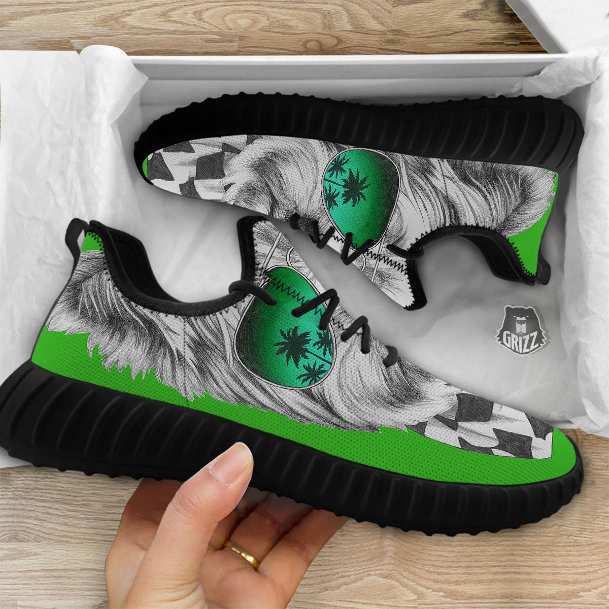 Yorkshire Terrier Sunglasses Print Black Walking Shoes-grizzshop