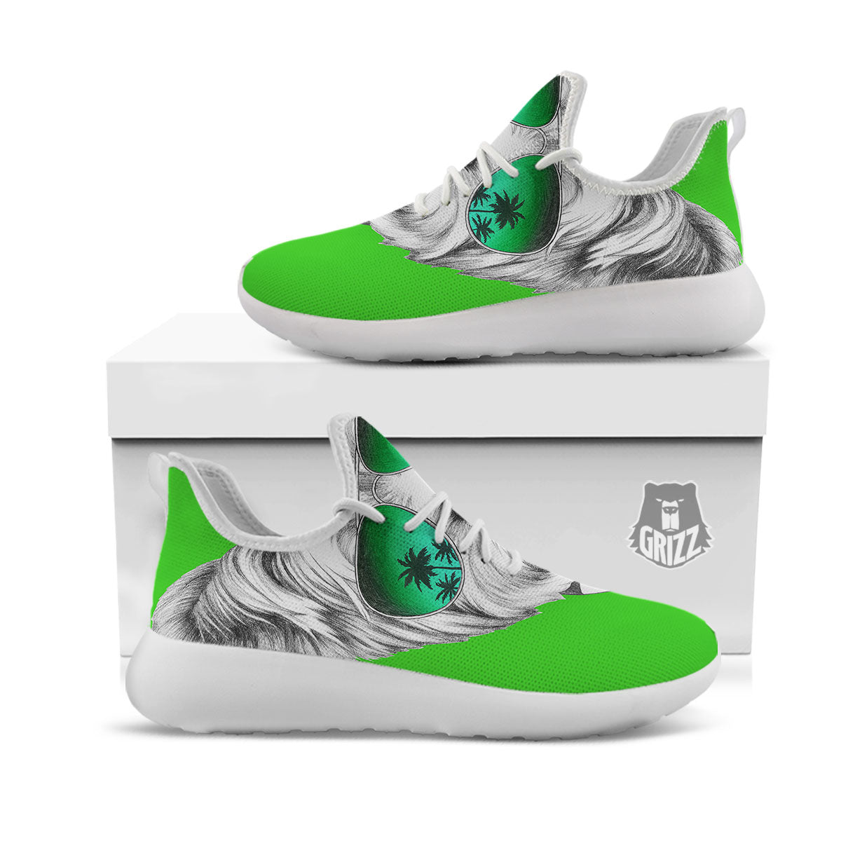 Yorkshire Terrier Sunglasses Print White Athletic Shoes-grizzshop