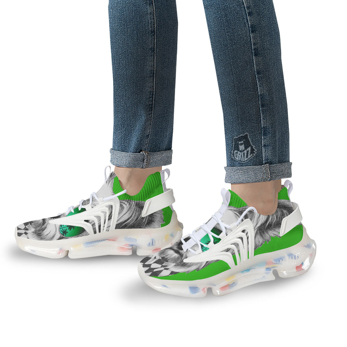 Yorkshire Terrier Sunglasses Print White Gym Shoes-grizzshop