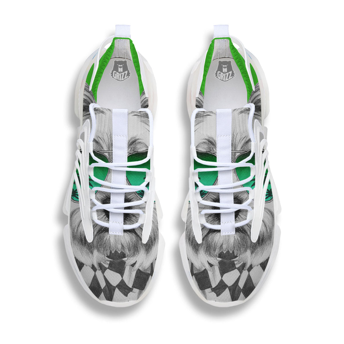 Yorkshire Terrier Sunglasses Print White Gym Shoes-grizzshop