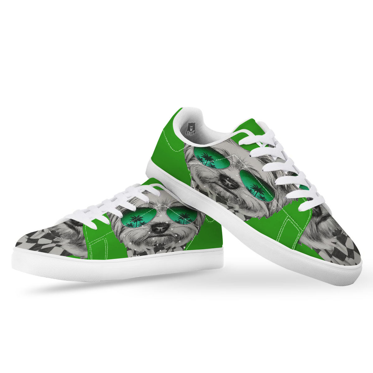 Yorkshire Terrier Sunglasses Print White Low Top Sneakers-grizzshop