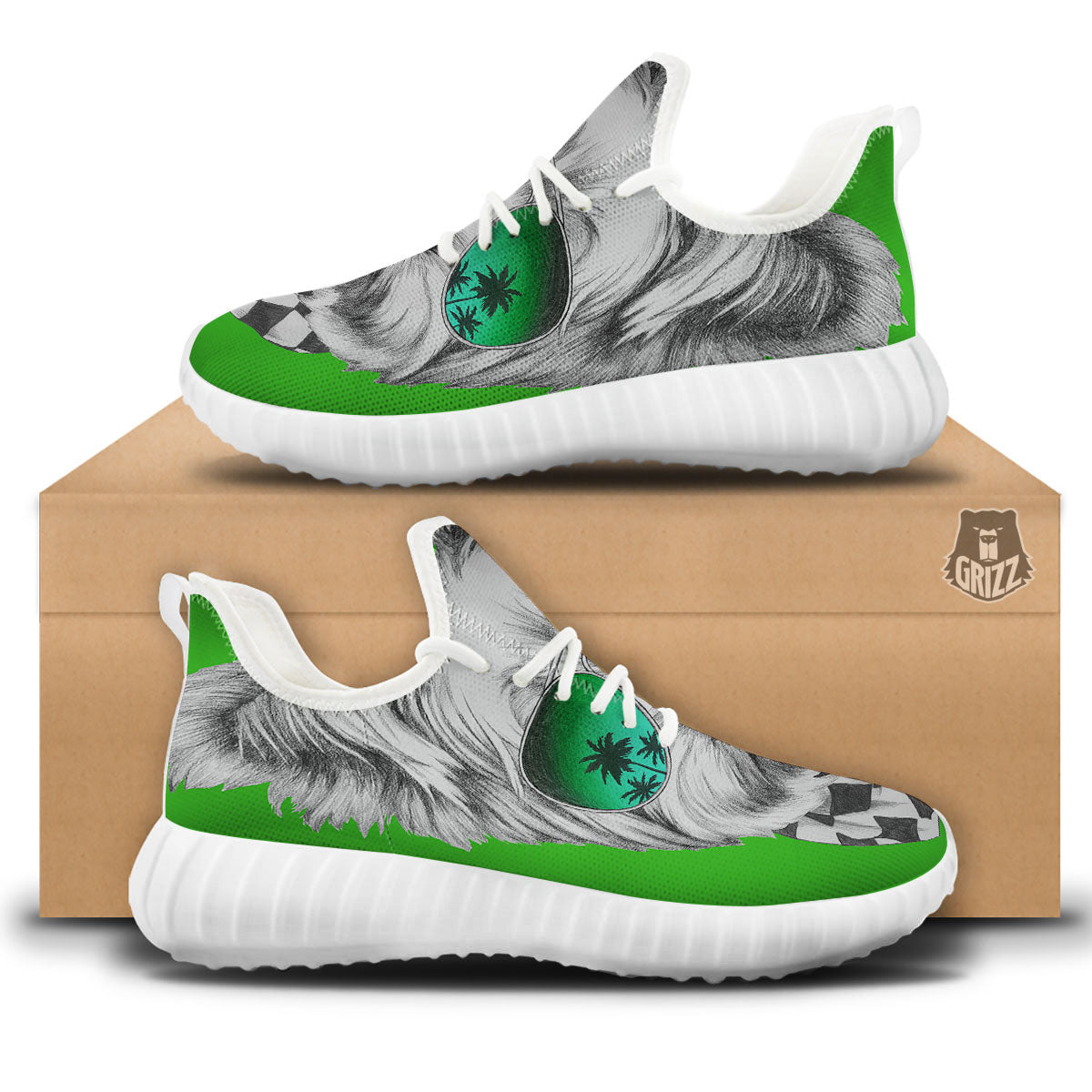 Yorkshire Terrier Sunglasses Print White Walking Shoes-grizzshop