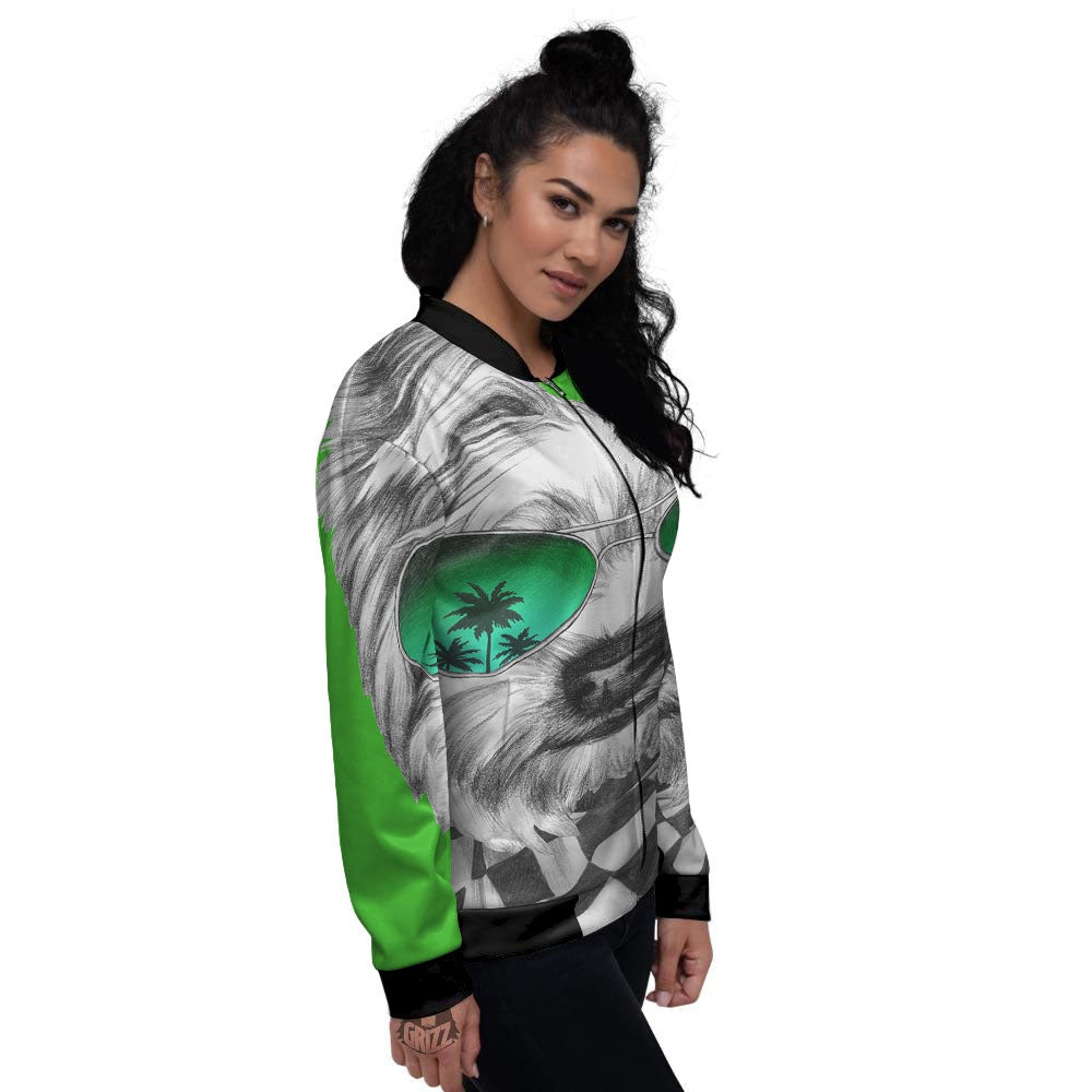 Yorkshire Terrier Sunglasses Print Women's Bomber Jacket-grizzshop