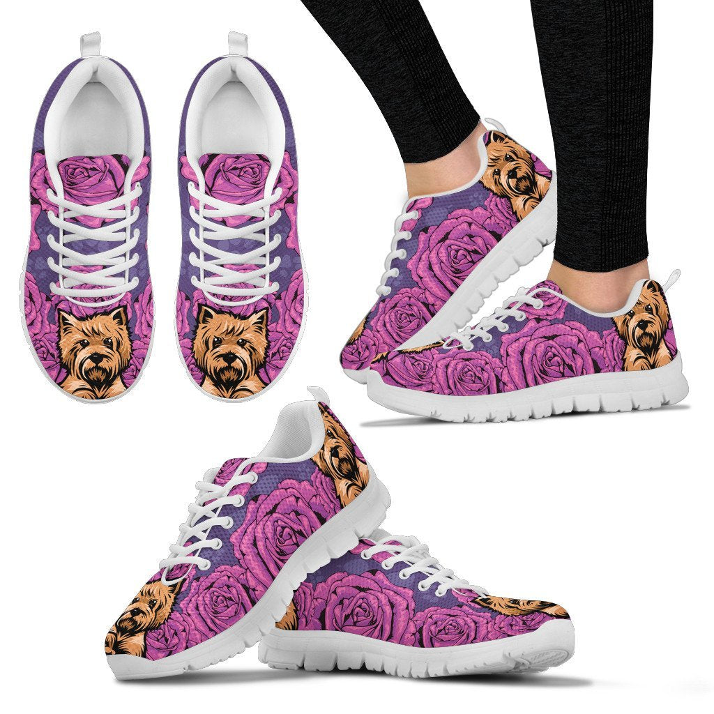 Yorkshire Terriers Pattern White Sneakers for Women and Men-grizzshop