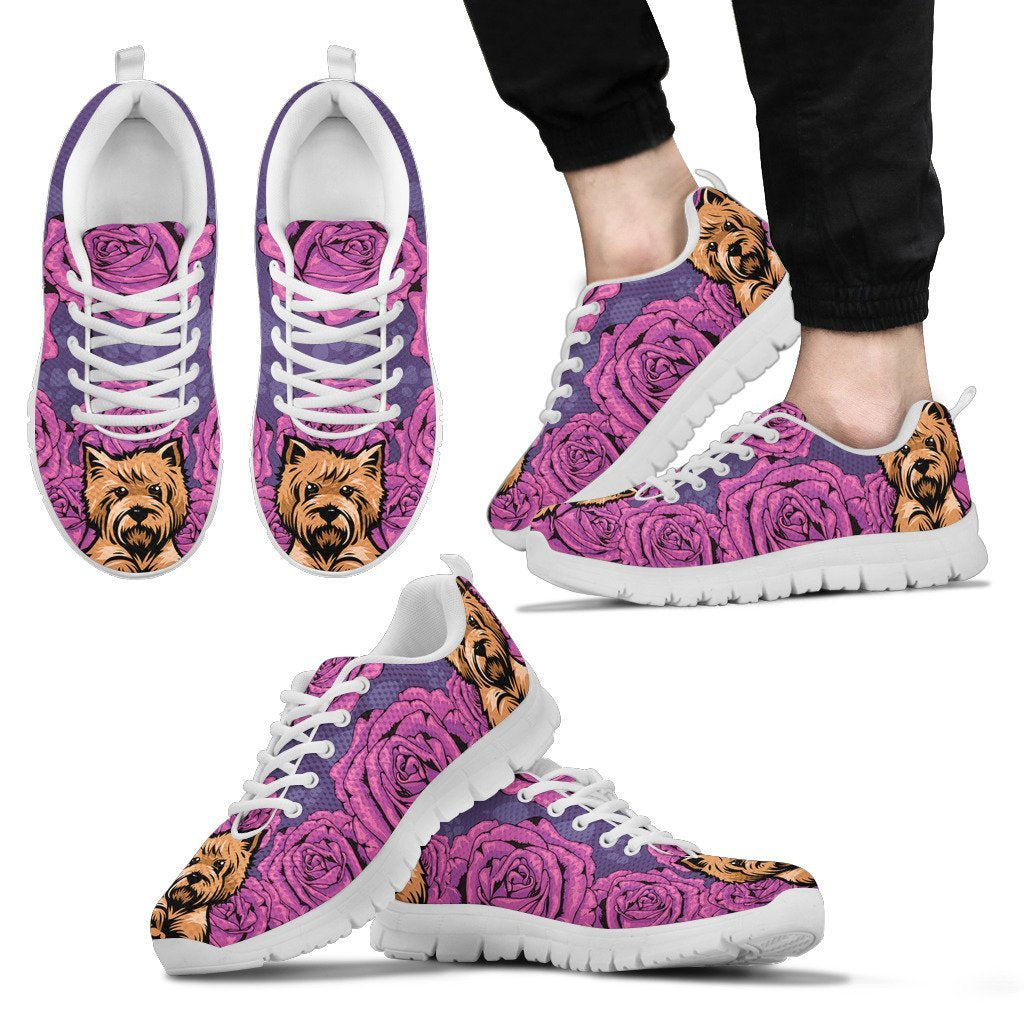 Yorkshire Terriers Pattern White Sneakers for Women and Men-grizzshop
