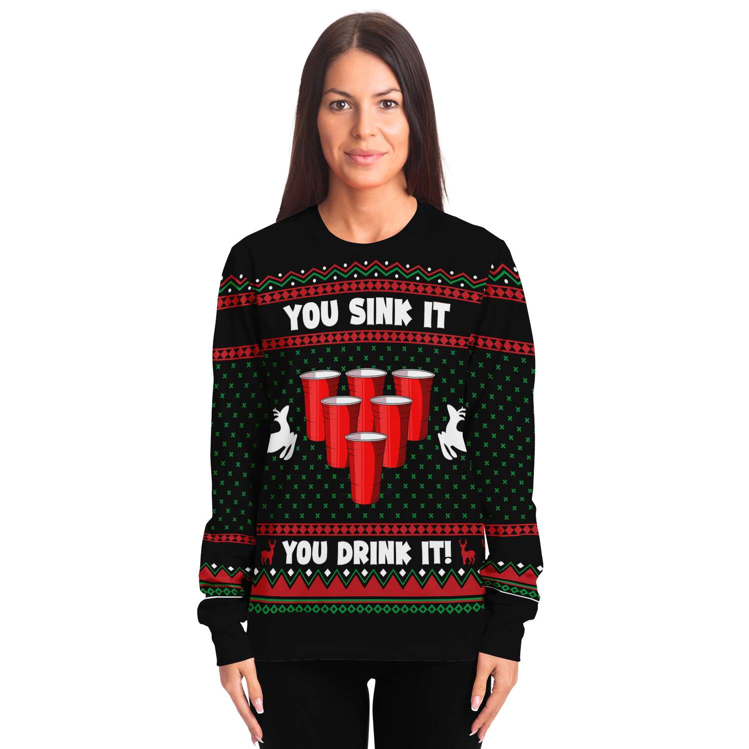 You Sink It You Drink It Ugly Christmas Sweater-grizzshop