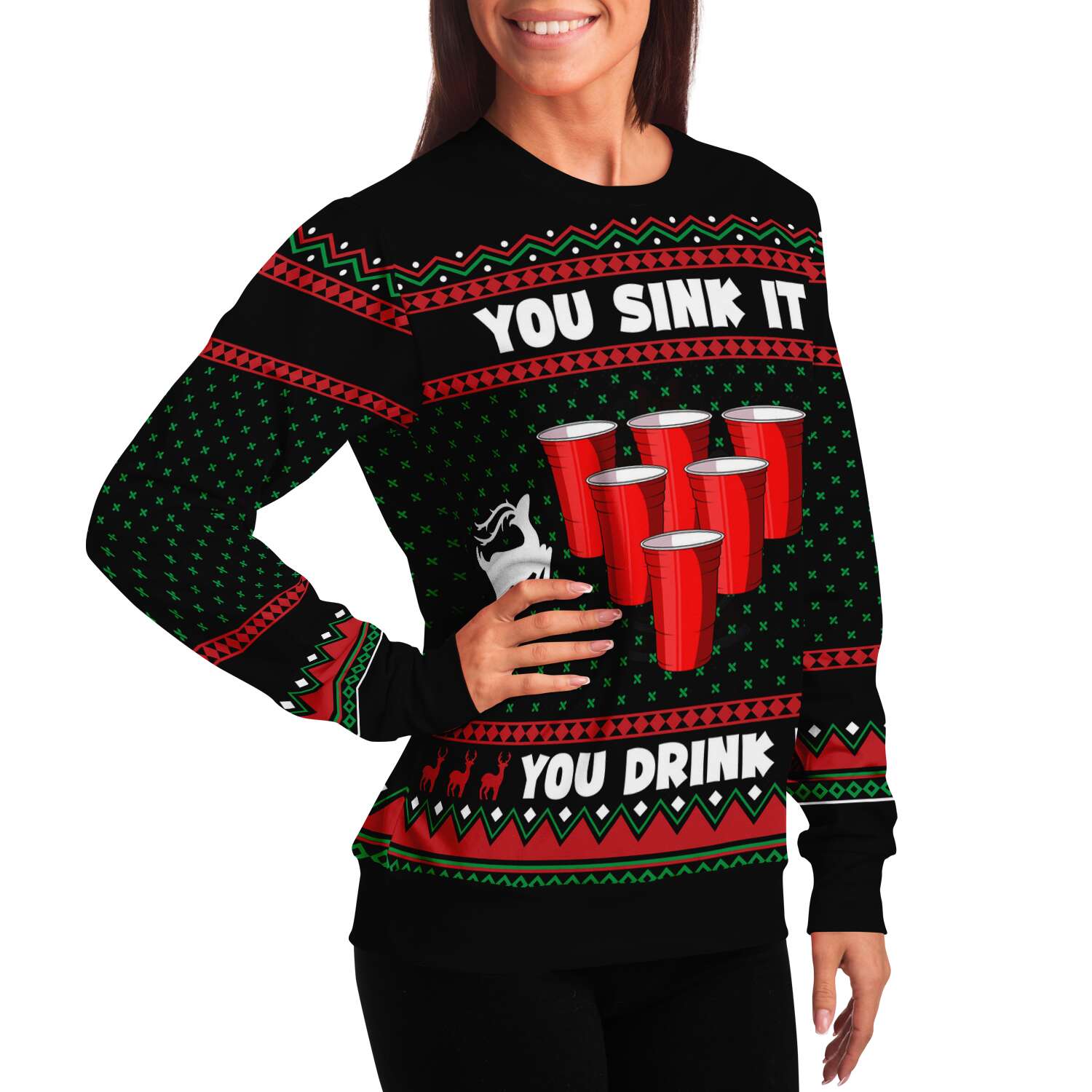 You Sink It You Drink It Ugly Christmas Sweater-grizzshop