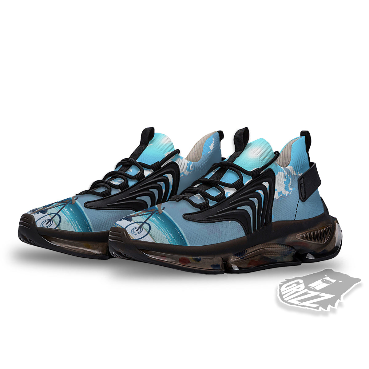 Young Man Looking At The Meteor Print Black Gym Shoes-grizzshop