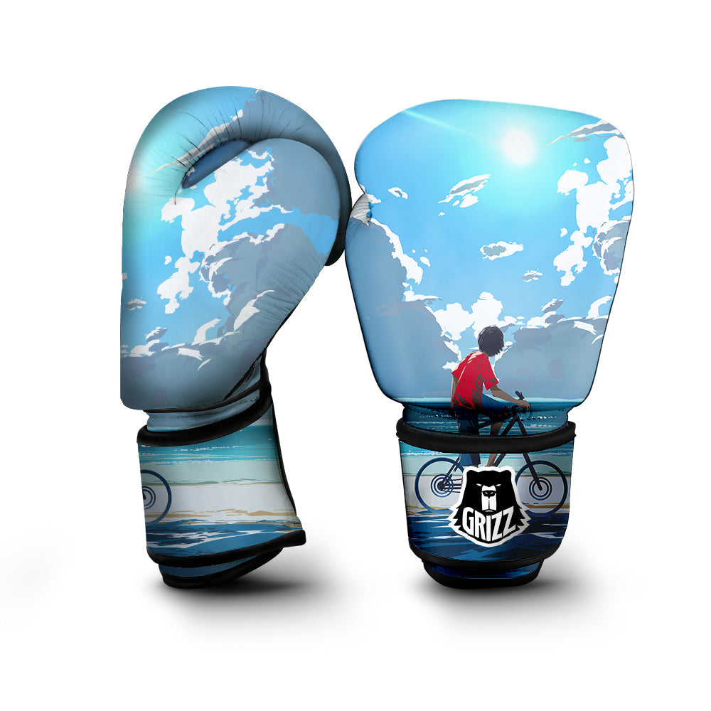 Young Man Looking At The Meteor Print Boxing Gloves-grizzshop
