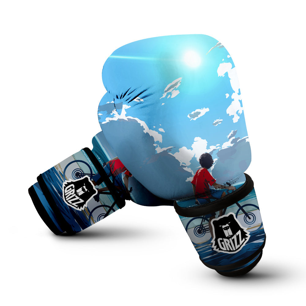 Young Man Looking At The Meteor Print Boxing Gloves-grizzshop