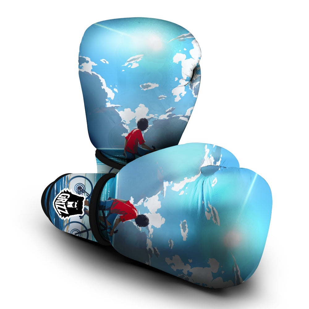 Young Man Looking At The Meteor Print Boxing Gloves-grizzshop