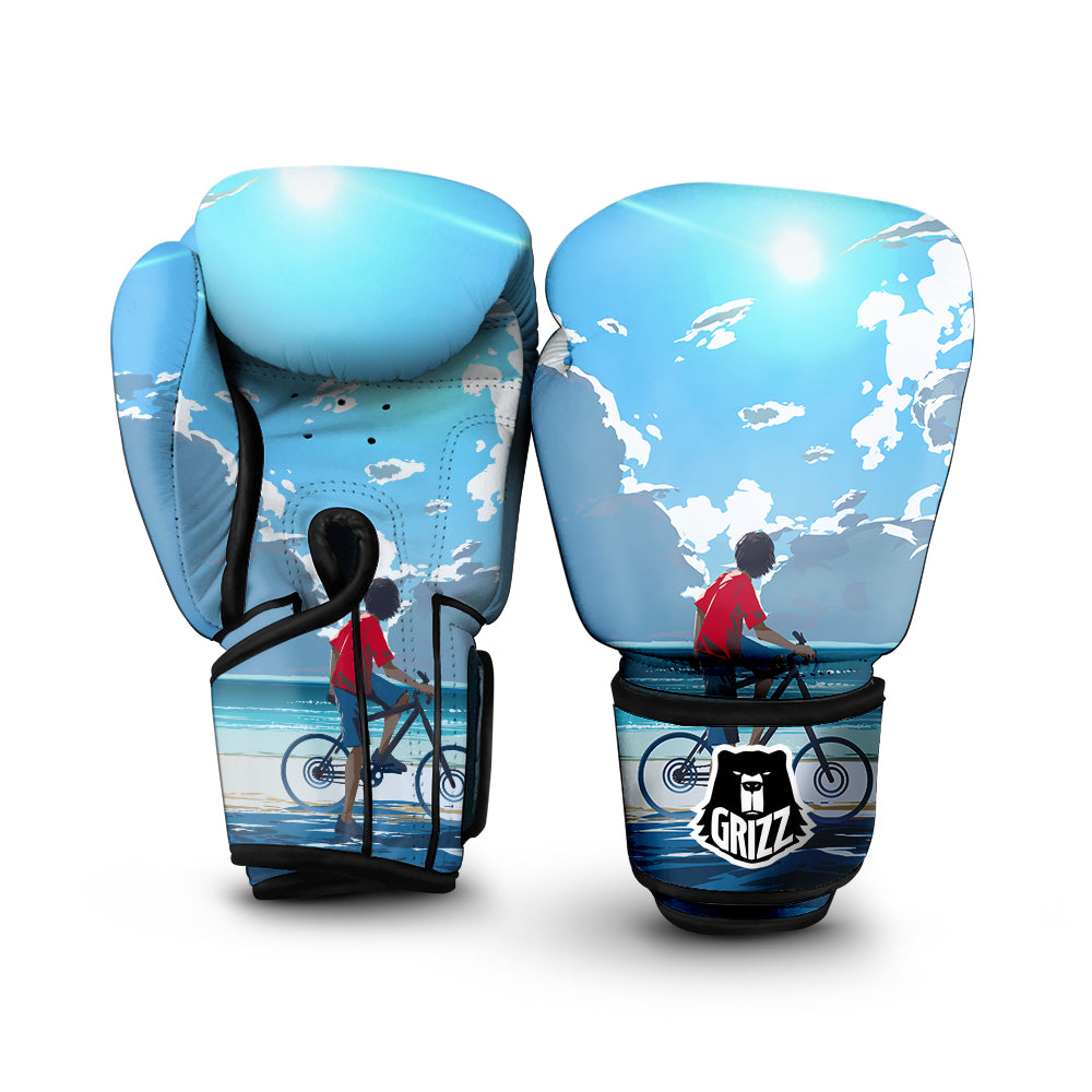 Young Man Looking At The Meteor Print Boxing Gloves-grizzshop