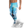 Young Man Looking At The Meteor Print Men's Leggings-grizzshop