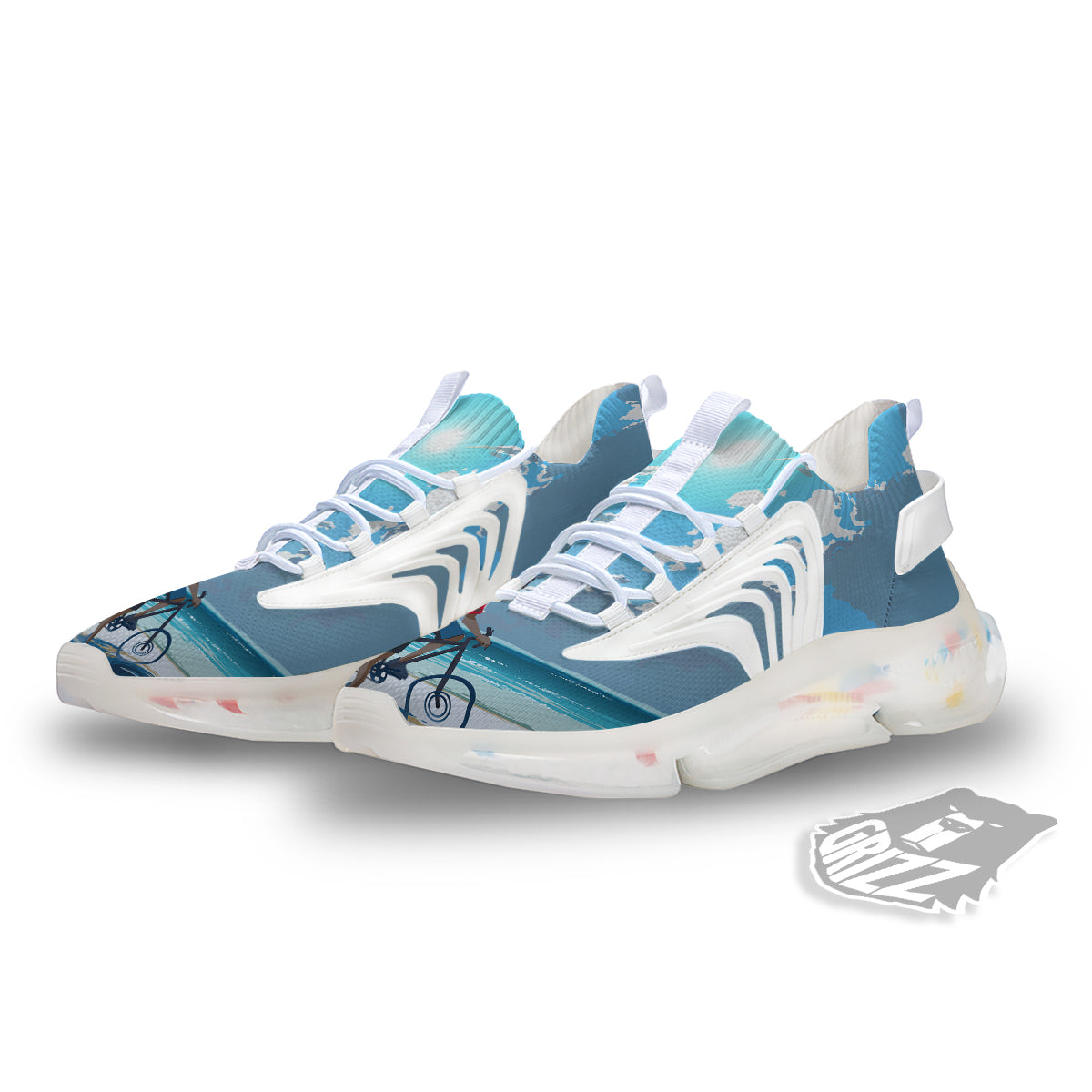 Young Man Looking At The Meteor Print White Gym Shoes-grizzshop