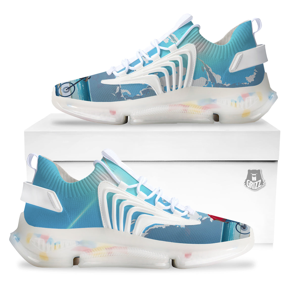 Young Man Looking At The Meteor Print White Gym Shoes-grizzshop