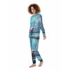 Young Man Looking At The Meteor Print Women's Pajamas-grizzshop